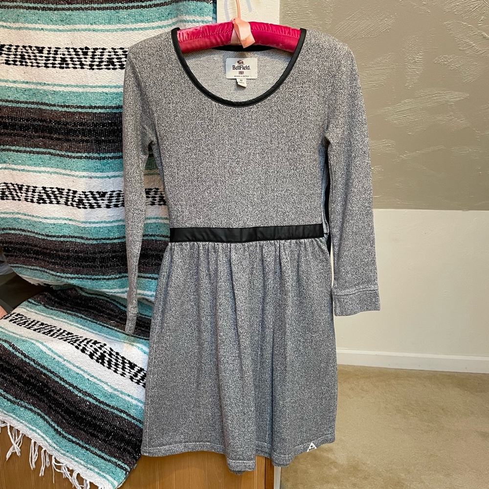 BellField Grey Knit 3/4 Sleeve Mini Dress UK10 Small